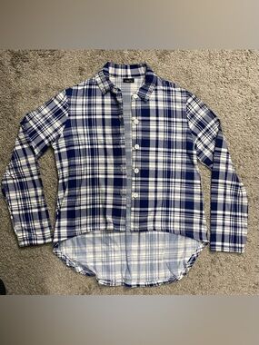 Rue21 Blue and White Plaid Button-Down Shirt